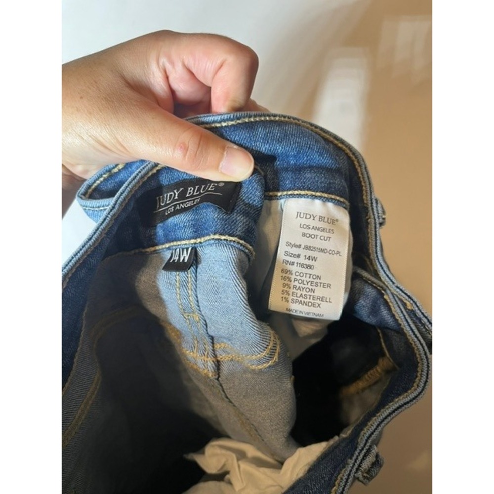 Judy Blue Bootcut Jeans Medium Wash High Rise Stretch Denim 14W JB82515MD-CO-PL - Picture 3 of 7